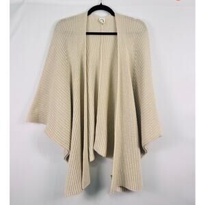Akemi + Kin Beige Knit Open Front Drape Batwing Cardigan One Size